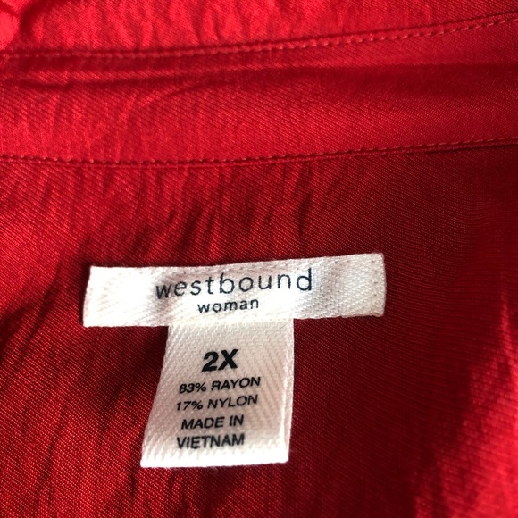 Tunic Westbound women’s 2xl red button up blouse shirt top long sleeves - Picture 7 of 7